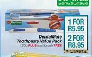 Dis-Chem DentalMate Toothpaste Value Pack - 2 x 120gm