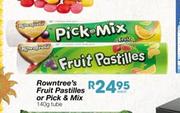 Rowntree's Fruit Pastilles or Pick & Mix - 140gm Tube