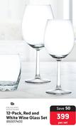 EH 12 Pack Red & White Wine Glass Set-Per Set