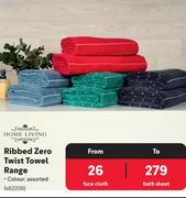 Home Living Ribbed Zero Twist Towel Range 462206
