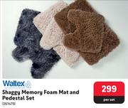 Waltex Shaggy Memory Foam Mat And Pedestal Set 361479-Per Set