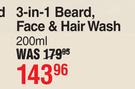 L'Oreal 3-In-1 Beard Face & Hair Wash-200ml