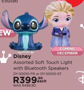 Disney Assorted Soft Touch Light With Bluetooth Speakers DY-50010-FR Or DY-50010-ST-Each