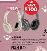 Volkano Assorted Pebble Series Bluetooth Headphone Dark Grey Or Khaki VK-2023-DG Or VK-2023-KH-Each