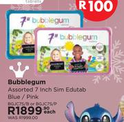 Bubblegum 7" Sim Edu Tab Blue/Pink BGJC7S/B Or BGJC7S/P-Each