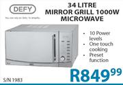 Defy Mirror Grill 1000W Microwave-34litre