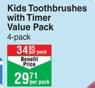 Dentalmate Kids Toothbrushes With Timer Value Pack 4 Pack-Per Pack