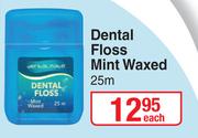 Dentalmate Dental Floss Mint Waxed 25m-Each
