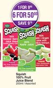 Squish 100% Fruit Juice Blend Assorted-For 6 x 200ml