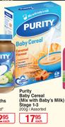 Purity Baby Cereal (Mix With Baby's Milk) Stage 1-3 Assorted-200g Each