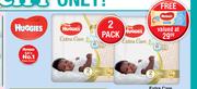 Huggies Extra Care Nappies Jumbo Bale With Free Huggies Wipes-Per Pack