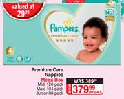 Pampers Premium Care Nappies Mega Box With Free Pampers Wipes-Per Pack