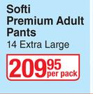 Softi Premium Adult Pants (14 Extra Large)-Per Pack