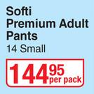 Softi Premium Adult Pants (14 Small)-Per Pack