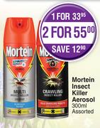 Mortein Insect Killer Aerosol Assorted-For 2 x 300ml