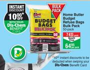 Home Butler Budget Refuse Bags Bulk Pack-50 Per Pack