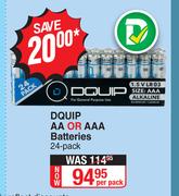 DQuip AA or AAA Batteries-24 Per Pack