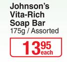 Johnson's Vita Rich Soap Bar Assorted-175g Each