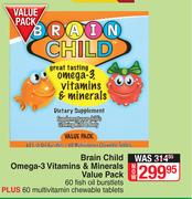 Brain Child Omega 3 Vitamins & Minerals Value Pack 60 Fish Oil Burstlets 