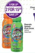 Rascals Splash Fruit Drink Assorted-For 2 x 300ml