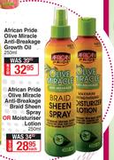 African Pride Olive Miracle Anti Breakage Braid Sheen Spray Or Moisturiser Lotion-250ml Each