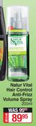 Natur Vital Hair Control Anti Frizz Volume Spray-200ml