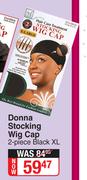 Donna Stocking Wig Cap 2 Piece Black XL
