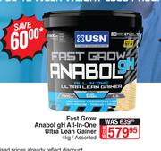 USN Fast Grow Anabol gH All In One Ultra Lean Gainer Assorted-4Kg