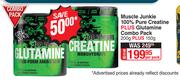 Muscle Junkie 100% Pure Creatine Plus Glutamine Combo Pack 200g Plus 150g-Per Pack
