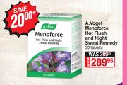 A.Vogel Menoforce Hot Flush And Night Sweat Remedy 30 Tablets