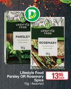 Lifestyle Food Parsley Or Rosemary Spice Assorted-10g Each