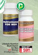 Lifestyle Nutrition Multivitamin For Men Or Women-30 Softgel Capsules Each