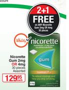 Nicorette Gum 2mg Or 4mg Assorted-30 Pieces Each