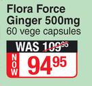 Flora Force Ginger 500mg-60 Vege Capsules