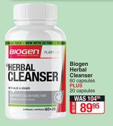Biogen Herbal Cleanser-60 Capsules Plus 20 Capsules