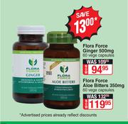 Flora Force Ginger 500mg-60 Vege Capsules