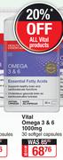 Vital Omega 3 & 6 1000mg-30 Softgel Capsules 