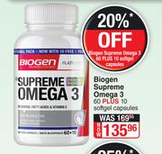 Biogen Supreme Omega 3-(60+10) Softgel Capsules