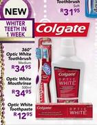 Colgate 360 Optic White Toothbrush Medium