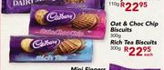 Cadbury Oat & Choc Chip Biscuits-300g/Rich Tea Biscuits-300g Each