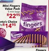Cadbury Mini Fingers Value Pack-5's Mini Bags
