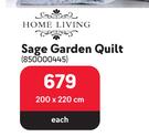 Home Living Sage Garden Quilt 200 X220cm Each