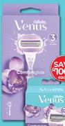 Venus Comfortglide Breeze 3 Blade Razor Contains Handle Plus 2 Cartridges (63059)-Each