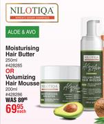 Nilotiqa Aleo & Avo Moisturising Hair Butter 250ml Or Volumizing Hair Mousse 220ml-Each