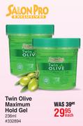 Salon Pro Twin Olive Maximum Hold Gel-236ml Each