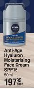 Nivea Men Anti Age Hyaluron Moisturising Face Cream SPF15-50ml Each