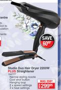 Carmen Studio Duo Hair Dryer 2200W Plus Straightener