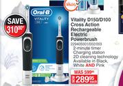 Oral-B Vitality D150/D100 Cross Action Rechargeable Electric Powerbrush-Each