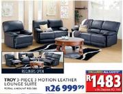 Troy 3-Piece 3 Motion Leather Lounge Suite