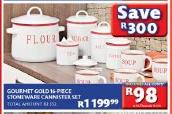 Gourmet Gold 15-Piece Stoneware Cannister Set